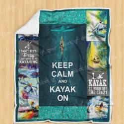 Keep Calm And Kayak On Sofa Throw Blanket D252 Geembi™