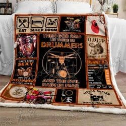 Fear No Evil Drummer Sofa Throw Blanket P537 Geembi™