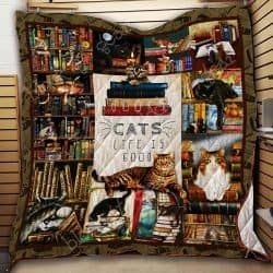 Books And Cats Quilt TH765 Geembi™