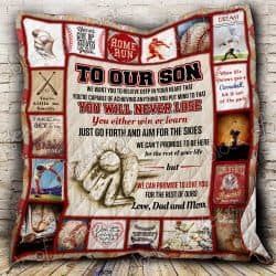 Baseball Son, Love, Dad And Mom Quilt P476dm Geembi™