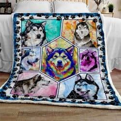 Colorful Alaskan Malamute Sofa Throw Blanket SS313 Geembi™