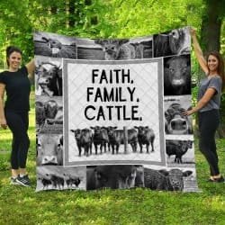 Faith. Family. Cattle Quilt DK426 Geembi™