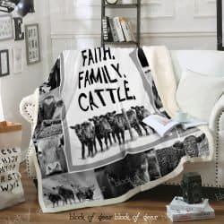 Faith. Family. Cattle Sofa Throw Blanket  DK426 Geembi™