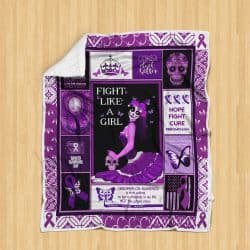 Fight Like A Girl - Fibromyalgia Awareness Sofa Throw Blanket SS331 Geembi™