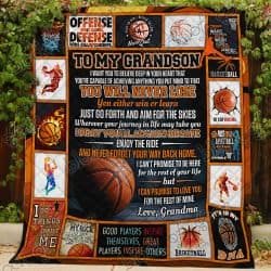 Basketball Grandson, Love, Grandma Quilt Geembi™