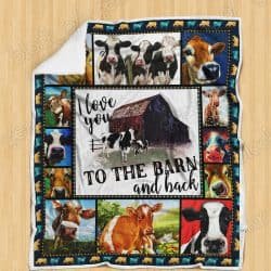 I Love You To The Barn And Back, Cow Sofa Throw Blanket THL924 Geembi™
