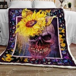 Sunflower Skull Sofa Throw Blanket N73 Geembi™