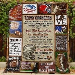 Football Grandson, Love, Grandma Quilt Geembi™