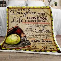 My Softball Daughter Sofa Throw Blanket NP174 Geembi™