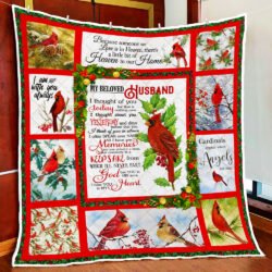 Cardinals. In Memory Of A Beloved Husband Quilt Blanket THH947Q Geembi™