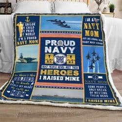 Proud Navy Mom Sofa Throw Blanket NH20 Geembi™