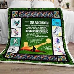 To My Grandson, Soccer Sofa Throw Blanket Geembi™
