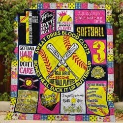 Real Girls Become Softball Players Quilt Geembi™