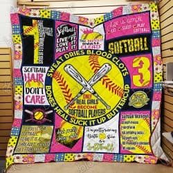 Real Girls Become Softball Players Quilt Geembi™