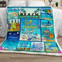Live In The Sunshine Swim In The Sea Sofa Throw Blanket Geembi™