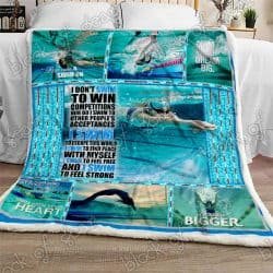 I Swim To Find Peace With Myself Sofa Throw Blanket TTL216 Geembi™