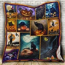 Black Cat Halloween Pictures Geembi™ Quilt NP227