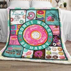 Donut Worry, Be Happy Sofa Throw Blanket CT08 Geembi™