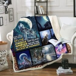 Wolf and Moon Sofa Throw Blanket Geembi™