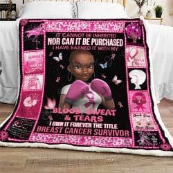 Breast Cancer Survivor - Black Woman  Sofa Throw Blanket  Geembi™