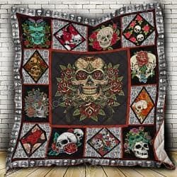 Skull And Rose Drawing Geembi™ Quilt NP254