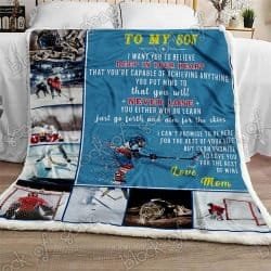 To My Son, Hockey Sofa Throw Blanket NH174 Geembi™