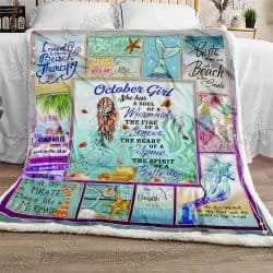 October Girl A Soul Of A Mermaid Sofa Throw Blanket Geembi™