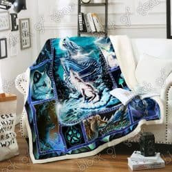 Moonsong Dragon With Wolf Sofa Throw Blanket Geembi™