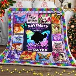 November Girl, Butterfly Sofa Throw Blanket NH188 Geembi™