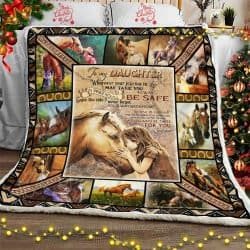 Daughter, I Pray You Will Always Be Safe - Horse Sofa Throw Blanket Geembi™