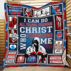 Boxing - I Can Do All Things Through Christ Who Strengthens Me Quilt NP307 Geembi™