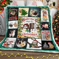 Wake Up When It’s Christmas, Sloth  Sofa Throw Blanket Geembi™