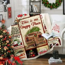 Christmas Vintage Camper  Sofa Throw Blanket  Geembi™