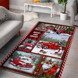 Geembi™ Red Truck Christmas Living Room Rug
