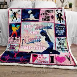 She Believed She Could So She Did, Cheerleading Sofa Throw Blanket NP316 Geembi™