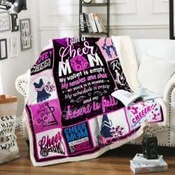 I Am A Cheerleading Mom Sofa Throw Blanket  Geembi™