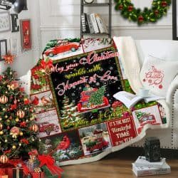 Merry Christmas, Red Truck And Cardinal Sofa Throw Blanket NH192 Geembi™