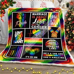Support LGBT, Love Is Love Sofa Throw Blanket CTN104 Geembi™