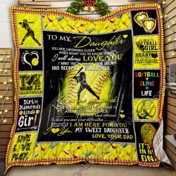To My Daughter, Love Dad - Softball Quilt Geembi™