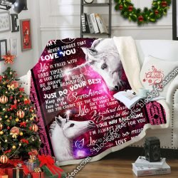 To My Daughter, Just Do Your Best – Unicorn Sofa Throw Blanket Geembi™