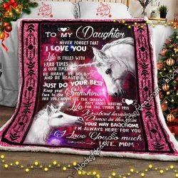 To My Daughter, Just Do Your Best – Unicorn Sofa Throw Blanket Geembi™