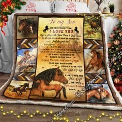Mom To Son, Horse  Sofa Throw Blanket Geembi™