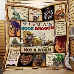 I Am A Book Dragon  Quilt Blanket Geembi™