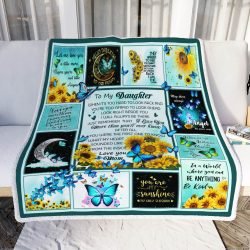 To My Daughter, Mom, Butterfly  Sofa Throw Blanket Geembi™