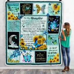 To My Daughter, Mom, Butterfly  Sofa Throw Blanket Geembi™
