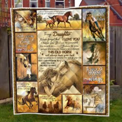 To My Daughter, Love Dad, Horse Quilt Geembi™