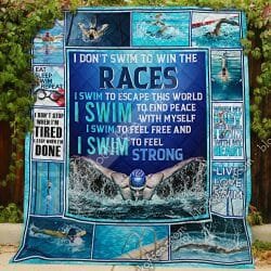 I Swim To Escape This World  Quilt NP366 Geembi™