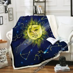 Zodiac Constellation & The Sun. Sofa Throw Blanket NKP255a Geembi™