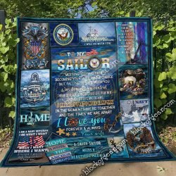 To My Sailor, I Love You With All My Heart US Navy Quilt Geembi™