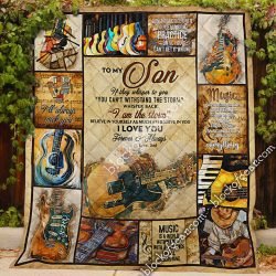 To My Son, Love Dad, Guitar  Quilt Geembi™